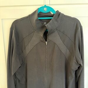 WOMENS CHAMPION BLACK ATHLETIC ZIP JACKET SIZE XXL W/ ZIP POCKETS